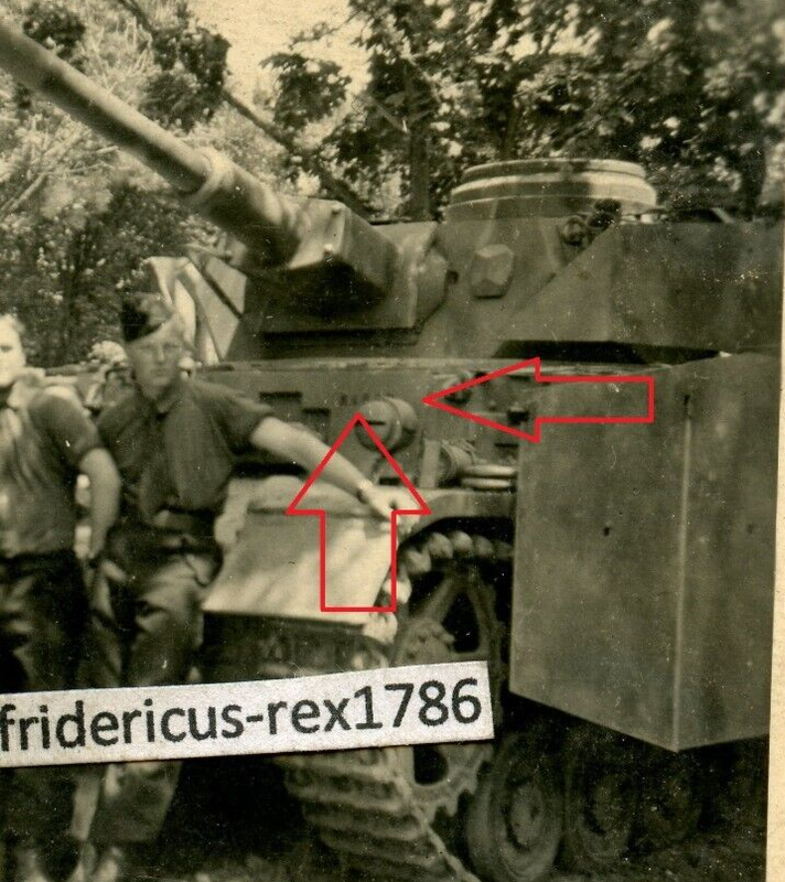 A4 Foto WH Panzer PzKpfw IV mit Tarnanstrich camo Seitenschürze Werksnummer HKL (1)