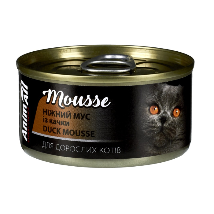 Анималл вологий корм д/котів ніжний мус із качки80г