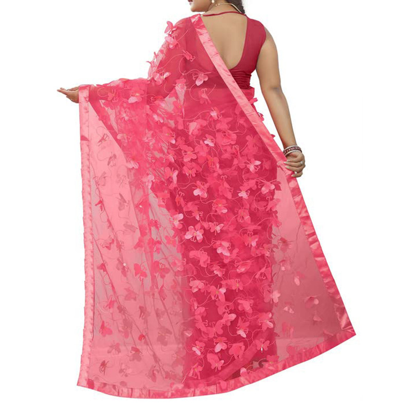 Sarí de mariposa para mujer con pieza de blusa elegante diseñador sari para ropa étnica - Imagen 38 de 48