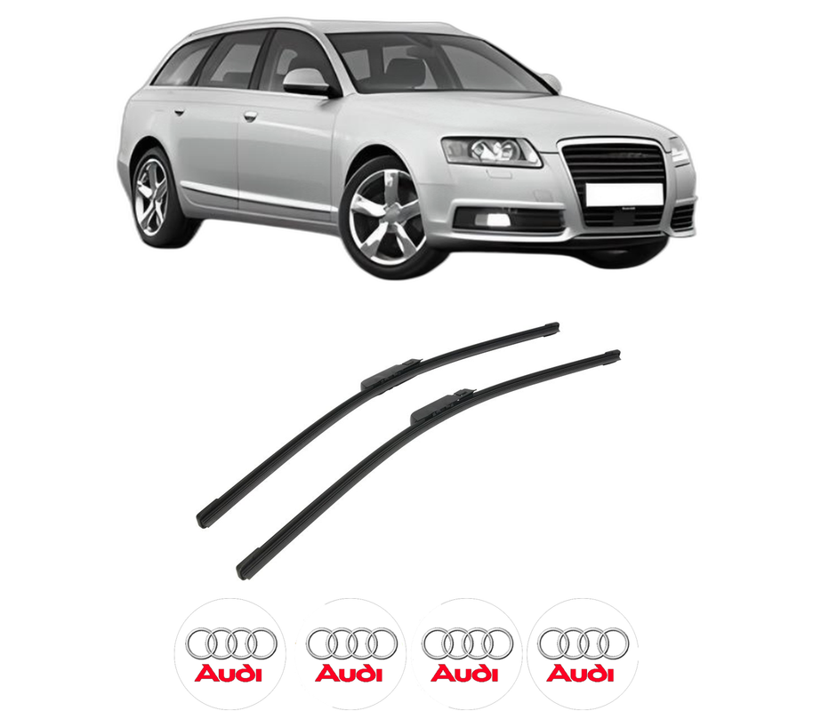 Set stergatoare auto AUDI A6 Allroad C6 (4FH) din 2006-2011, pentru parbriz auto, 2 bucati, Bosch Aerotwin, din cauciuc siliconat rezistent, 4 Stickere Auto AUDI