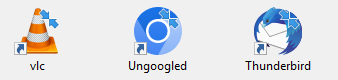 Desktop icons with blue arrow