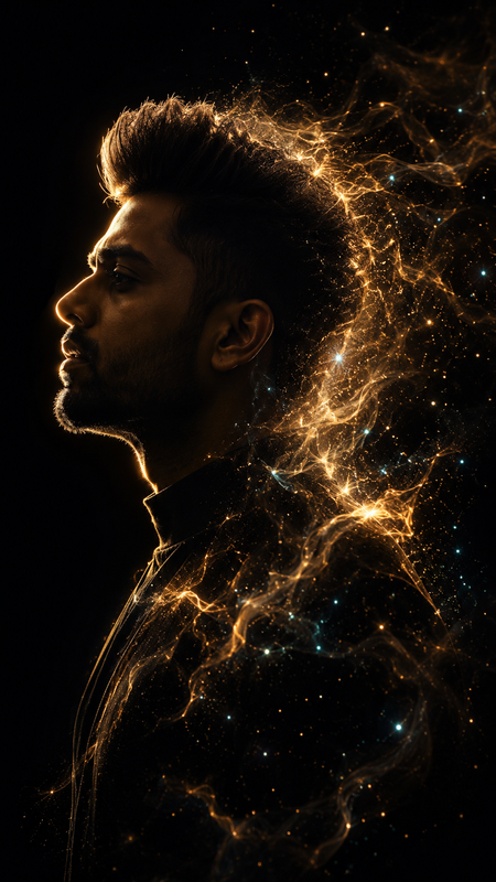 Example result for: Golden Energy Silhouette Portrait
