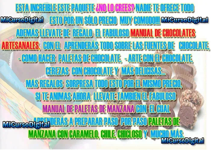 curso elaboración chocolates artesanales caramelos paletas