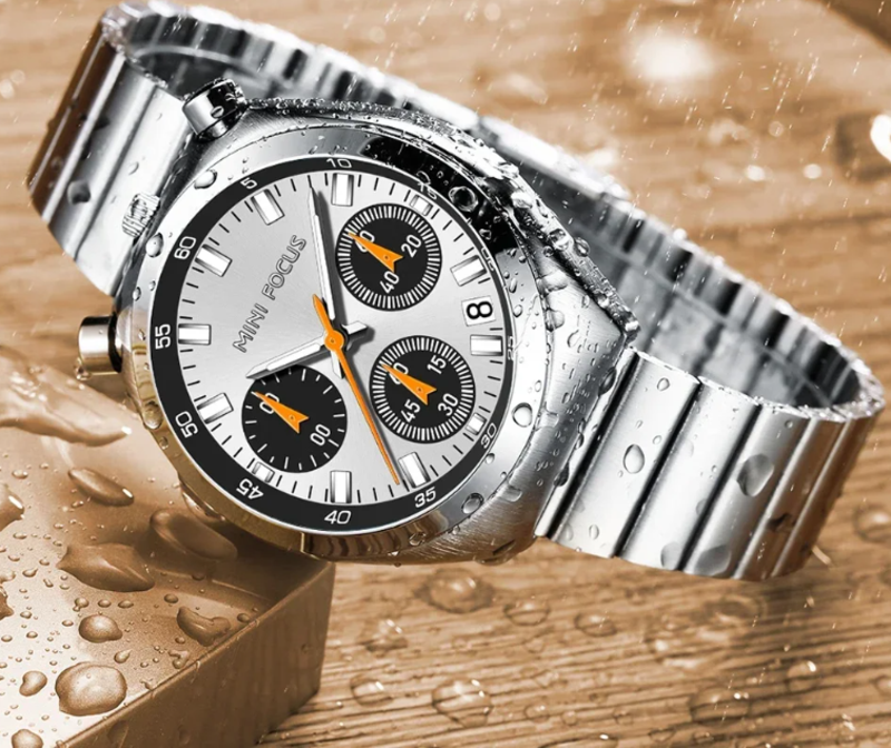 BNIB MINI FOCUS MF0491L QUARTZ TSUNO-BULLHEAD SPLIT CHRONOGRAPH