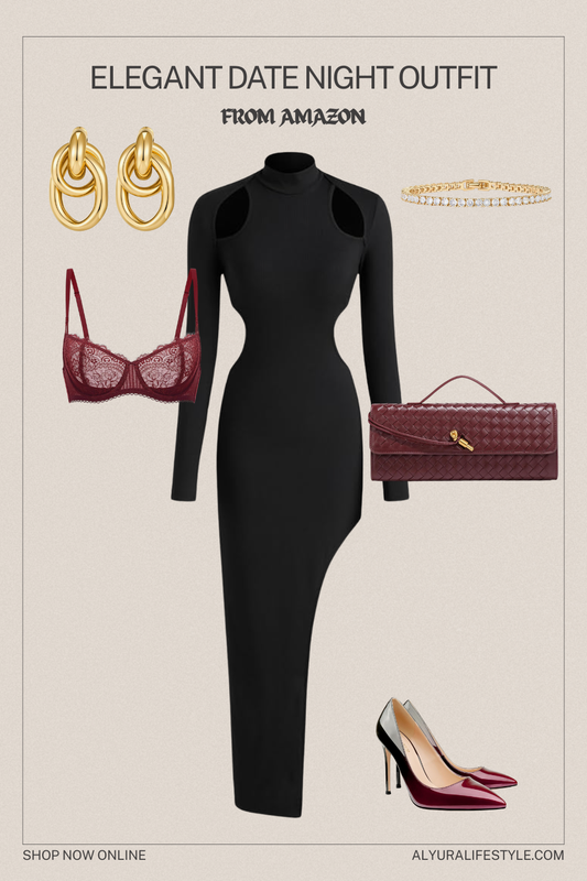 Elegant Date Night Outfit | Black Dress Aesthetic 🖤