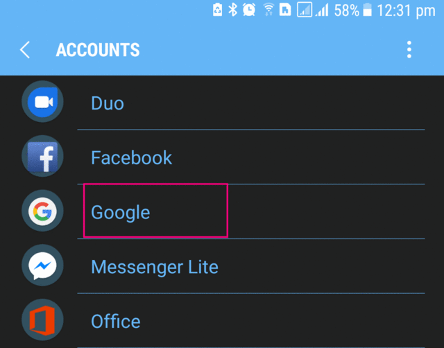 changing gmail address on android