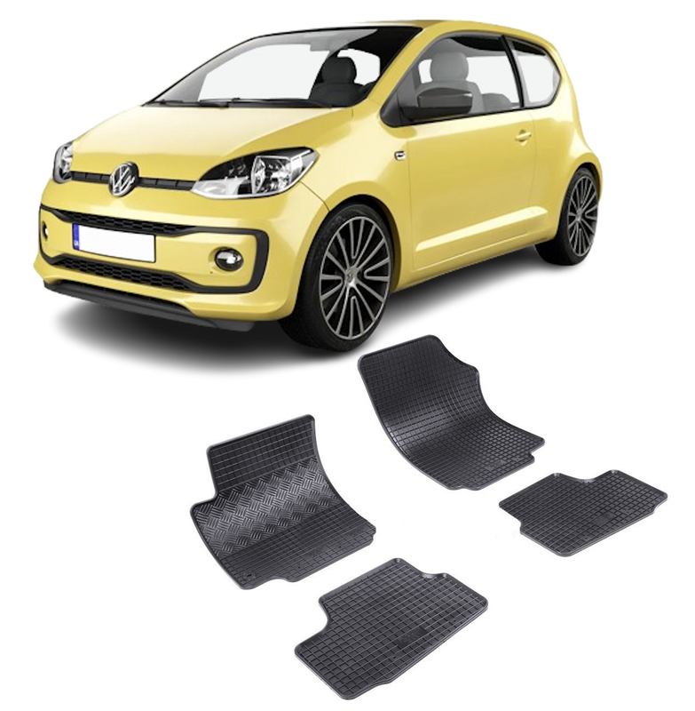 Set 4 covorase Volkswagen Up 2012-prezent, din cauciuc 100%, compatibile cu autoturismul Volkswagen Up