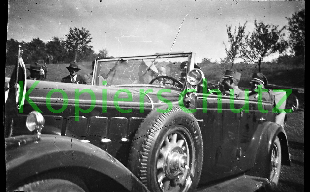 Foto Negativ Auto große Limousine Horch Mercedes