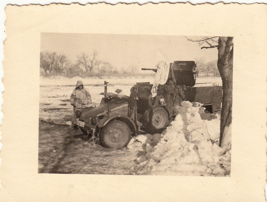 Wehrmacht Rußland LKW Krupp-Protze 2cm-Flak Aufbau wintertarn Kf