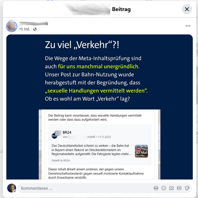 Facebook stuft Post herunter