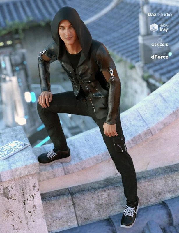 dForce Onyx Goth Outfit for Genesis 8 Male(s)
