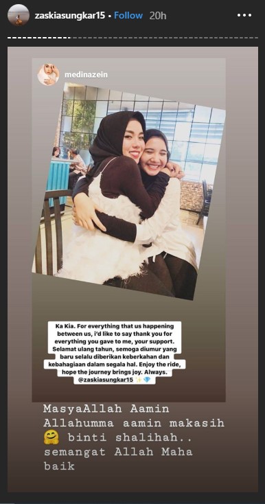 Instastory Zaskia Sungkar