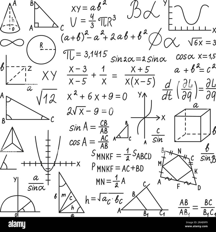 doodle math formula maths and mathematics scribble homework various charts and geometry shapes physi