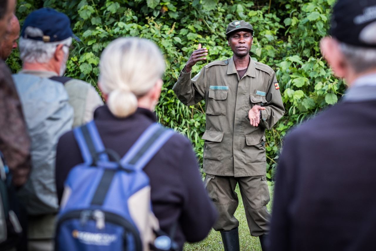 Visitors arriving for a guided tour, Ogenrwot Brian Innocent, Gulu