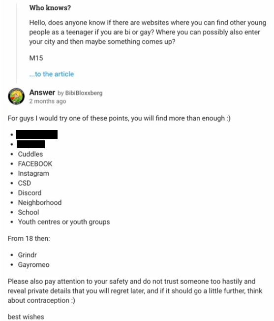 cuntsuela replying to another child on gutefrag listing websites that they can form sexual relationships on