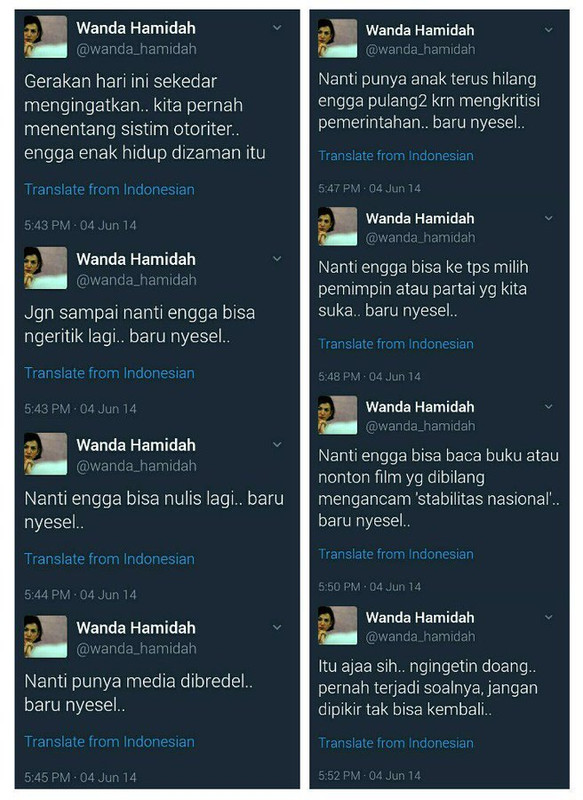 Cuitan Wanda Hamidah pada tahun 2014 yang kembali viral