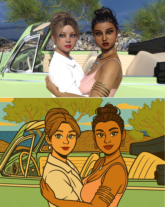 Before and After Cartoon Filter