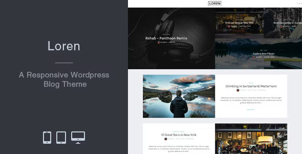 Loren – Responsive WordPress Blog Theme WordPress