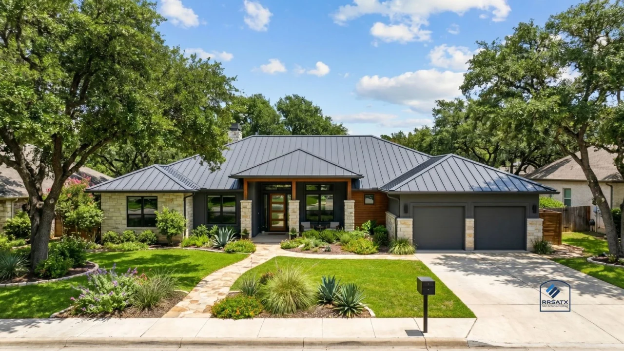 Standing seam metal roof installed on residential home San Antonio Texas