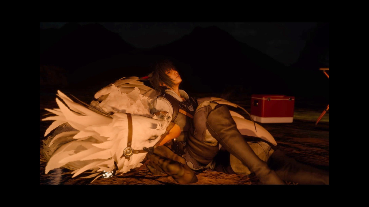 noct napping with chocobo