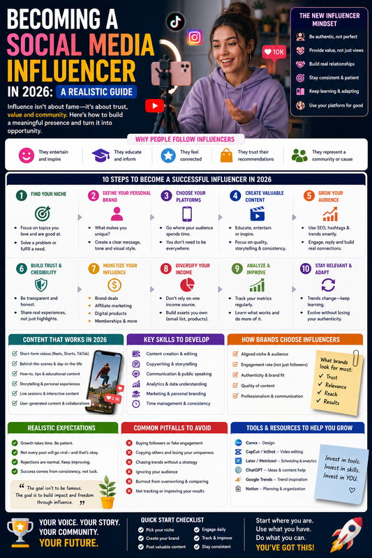 Becoming a Social Media Influencer in 2026: A Realistic Guide