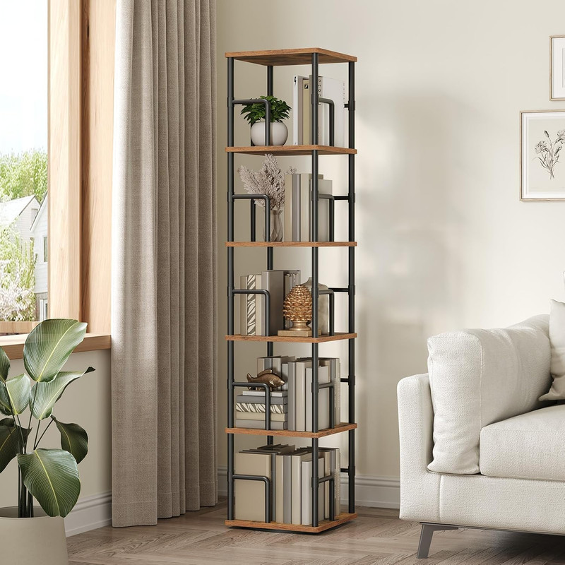 5-Tier Rotating Bookshelf