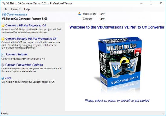 VB.Net to C Sharp Converter 5.08