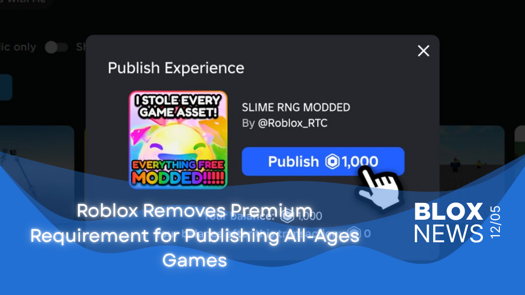 Roblox Removes Premium Requirement for Publishing All-Ages Games
