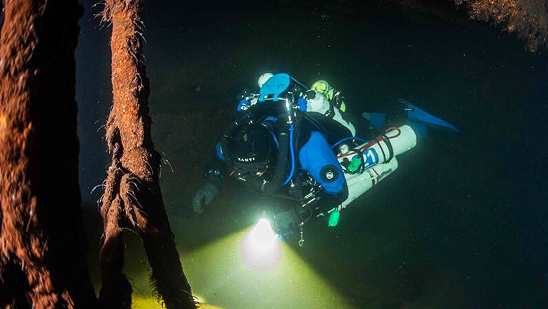 Buzos polacos localizan al naufragio del barco alemán Karlsruhe. instagram.com - santidiving