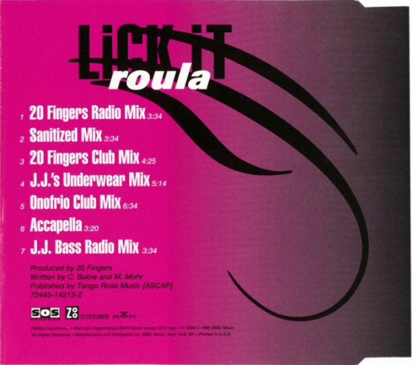 14/01/2023 - Roula ‎– Lick It (CDM)(SOS Records ‎– 72445-14213-2) 1995 R-172725-1331618658