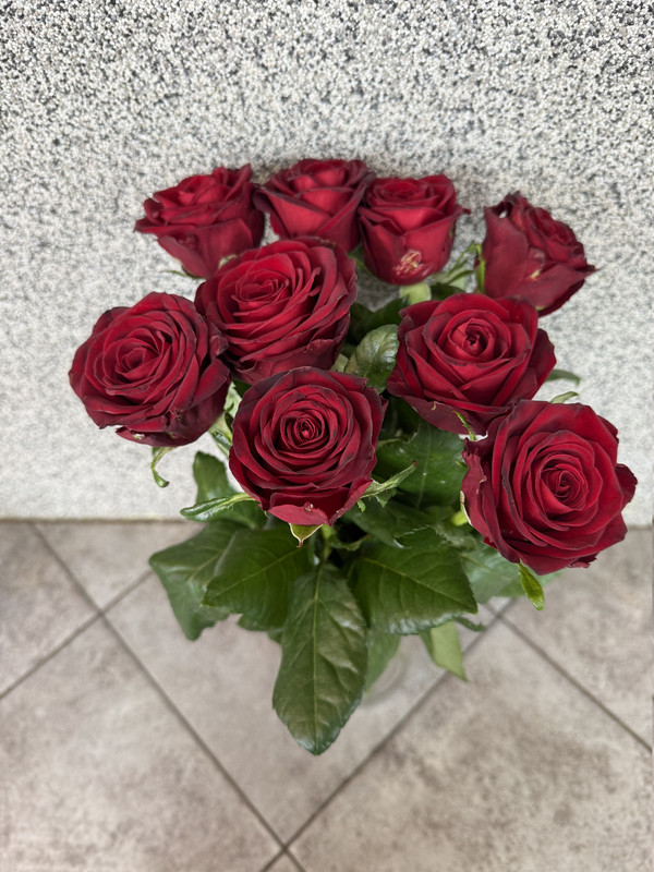 Bukiet z 5  czerwonych róż 