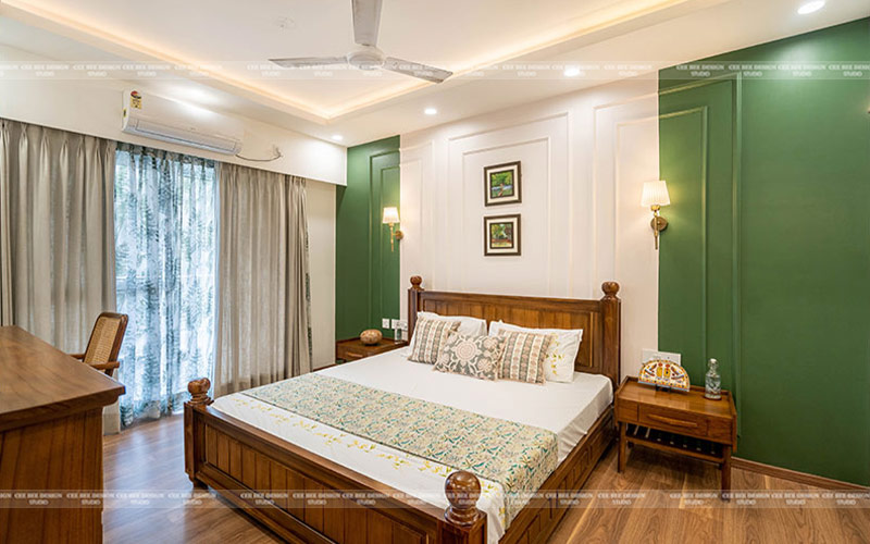 bedroom interior design with bed