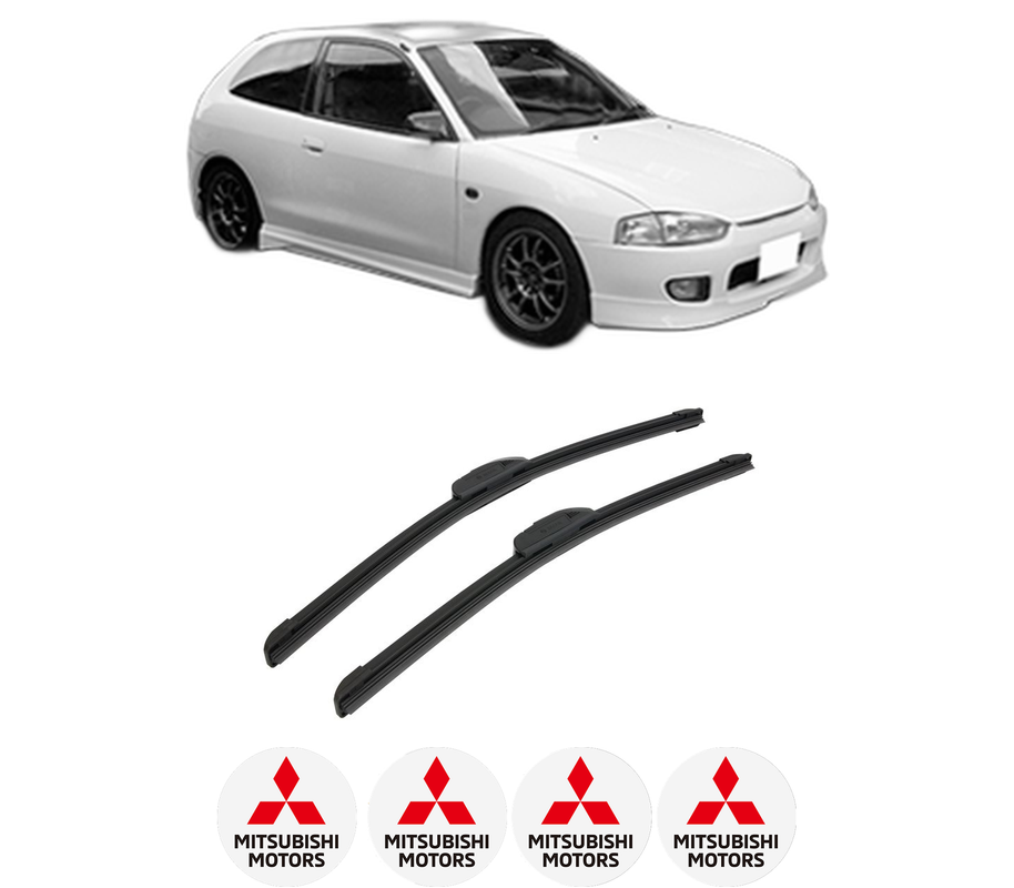 Set stergatoare auto MITSUBISHI COLT V (CJ_, CP_) din 1996-2003, pentru parbriz auto, 2 bucati, Bosch Aerotwin Retrofit, din cauciuc siliconat rezistent, 4 Stickere Auto MITSUBISHI