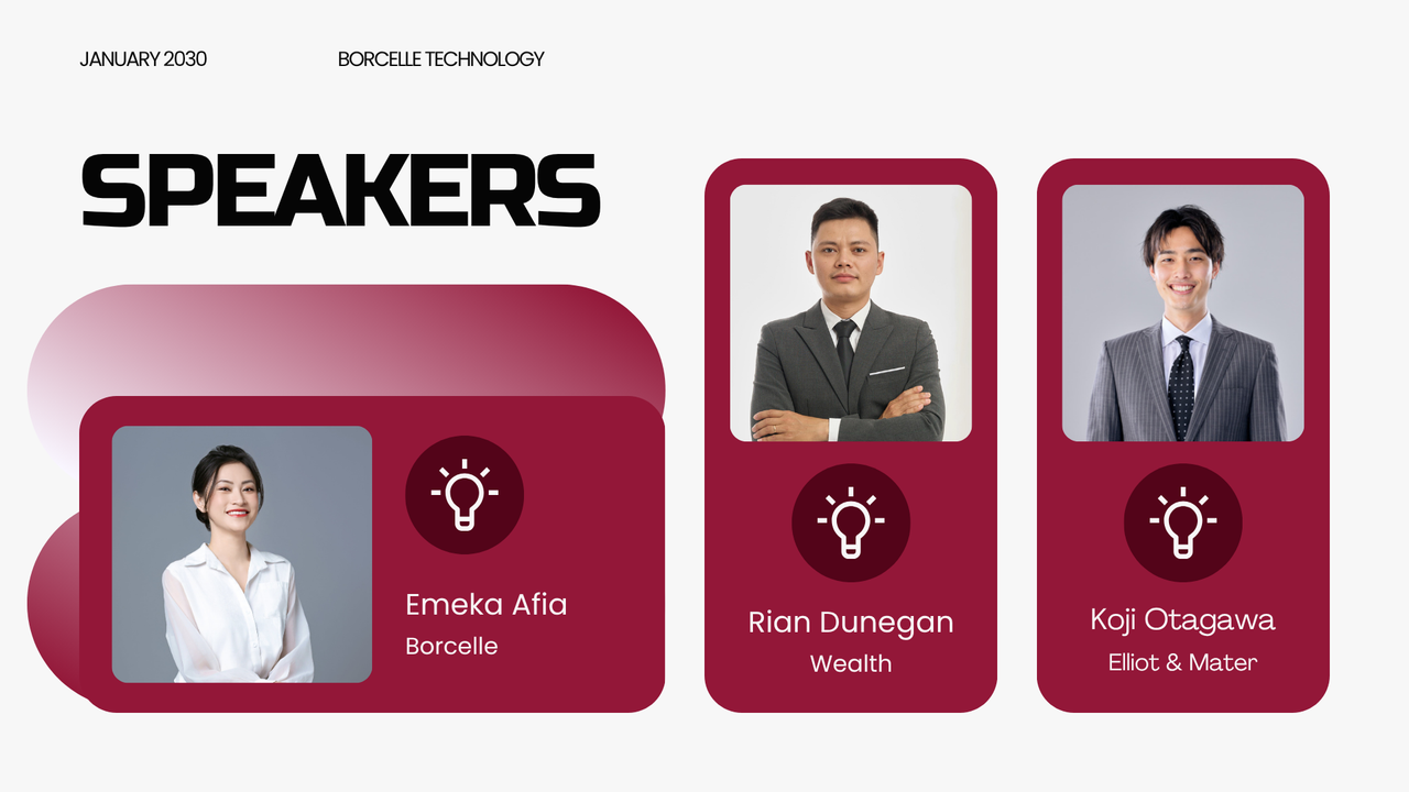 Tech Conference Welcome Slide in Red White Modern Professional Style