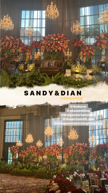 Dekorasi mewah resepsi Dian dan Sandy