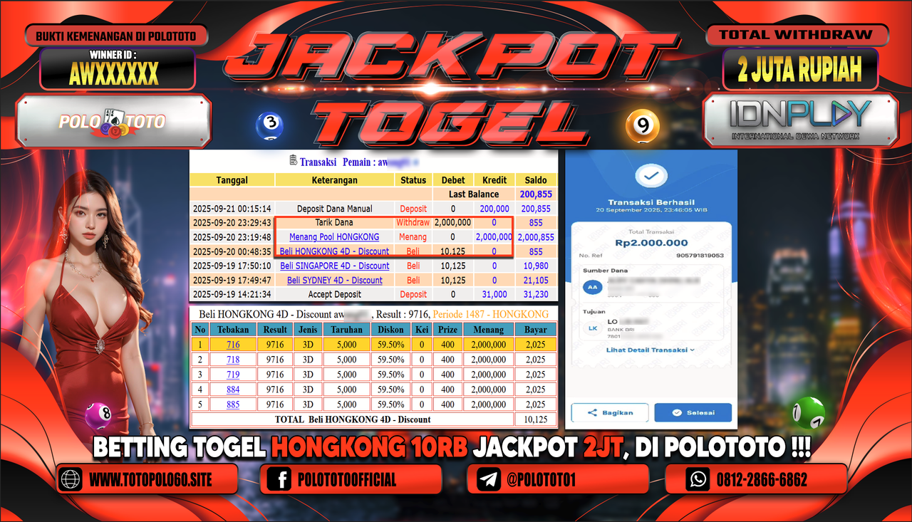 POLOTOTO JACKPOT TOGEL HONGKONG LOTTO Rp.2.000.000,-