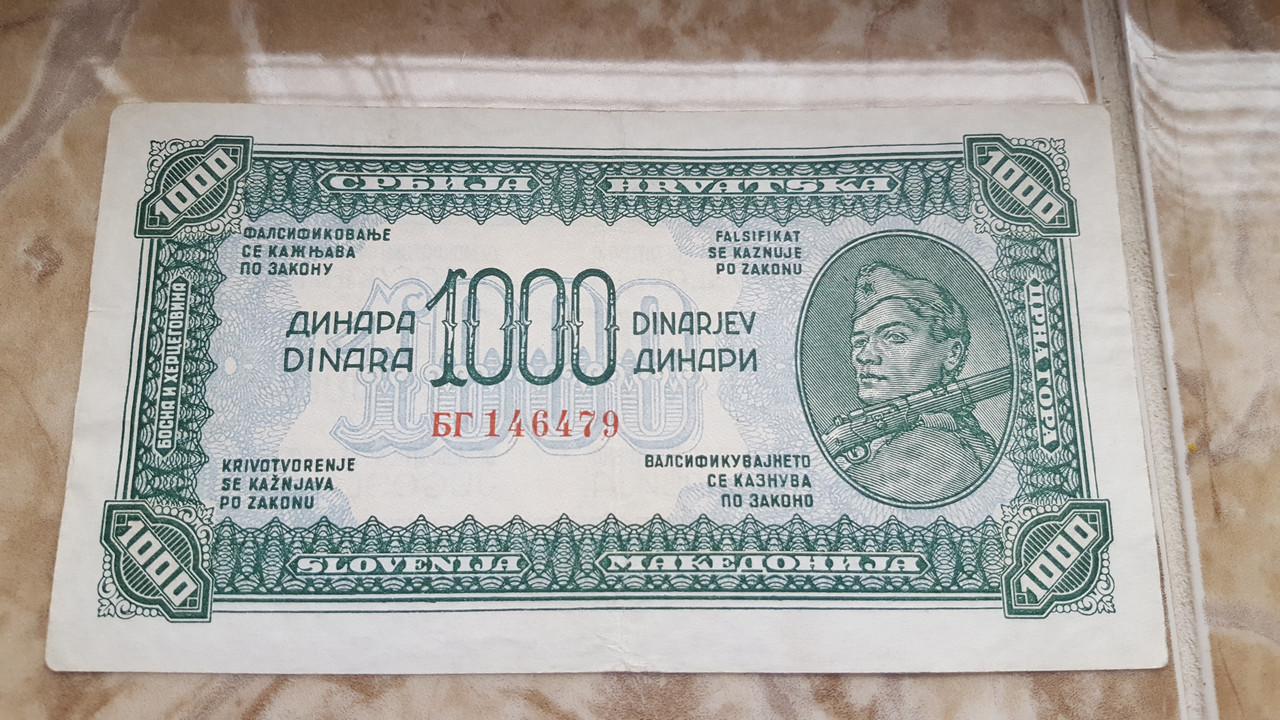 1000 dinares de 1944, Yugoslavia 20210428-171800