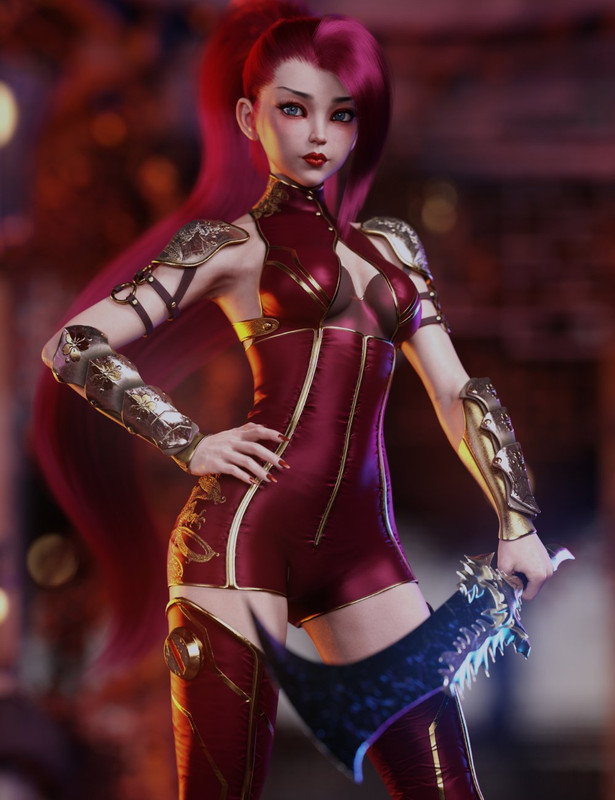 Crimson Dragon Outfit for Genesis 8 and 8.1 Females Crimson Dragon Outfit for Genesis 8 and 8.1 Females
