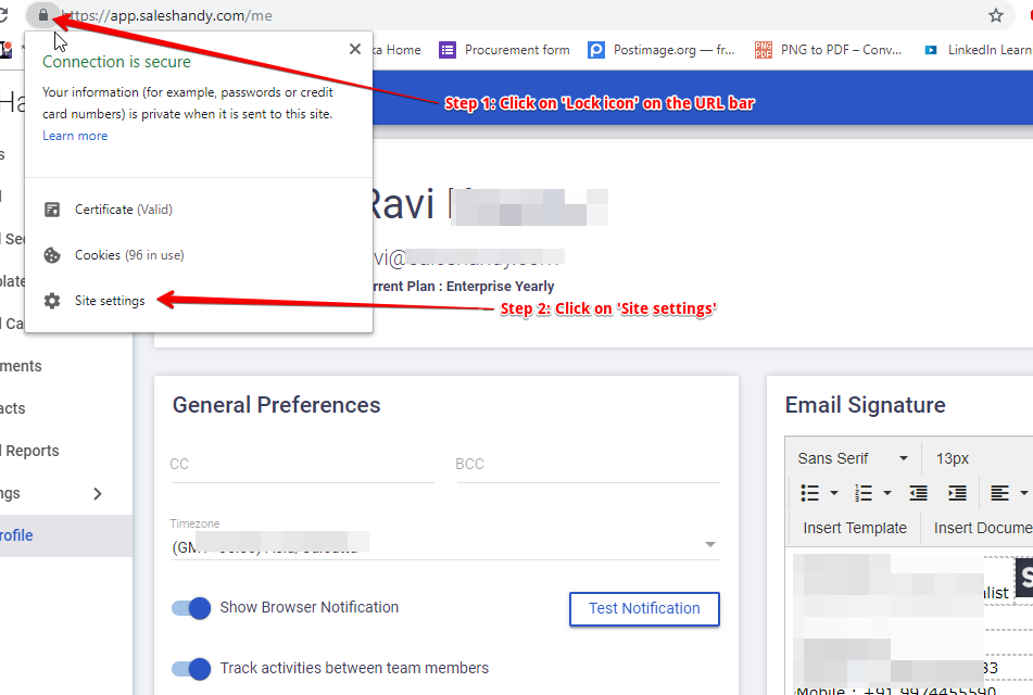 How to enable browser notification? SalesHandy Knowledge Base