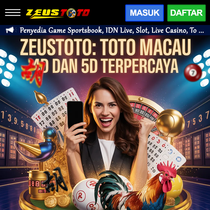 ZEUSTOTO: Toto Macau 4D dan 5D Terpercaya, Deposit QRIS dan E-Wallet 24 Jam image 1