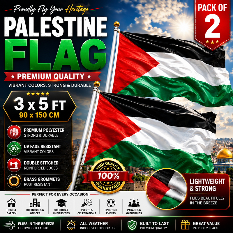 Pack of 2 Palestine Flags