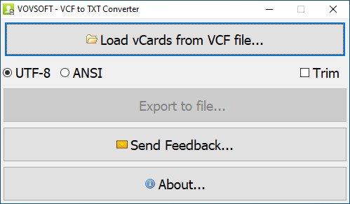 VovSoft VCF to TXT Converter 2.6 Multilingual