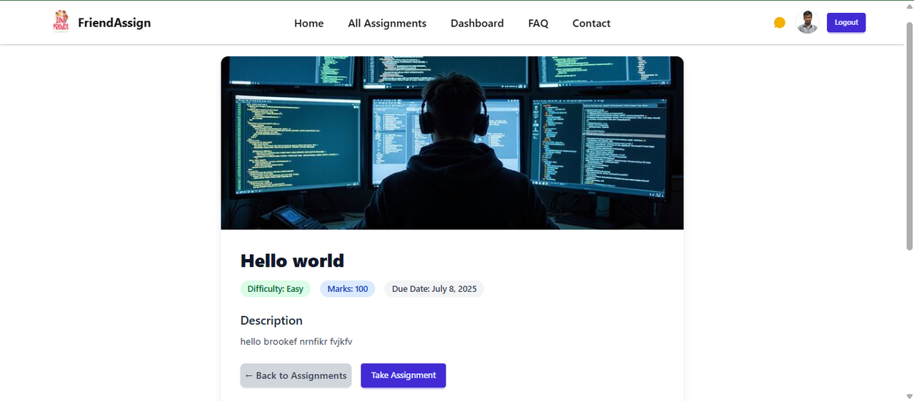 All Assignment Details Page