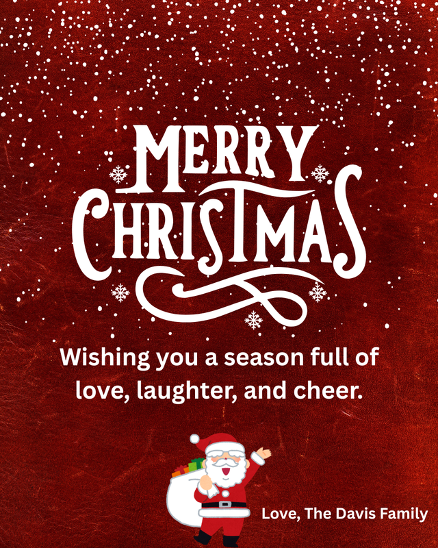 Red Santa Christmas Card (Editable in Canva)