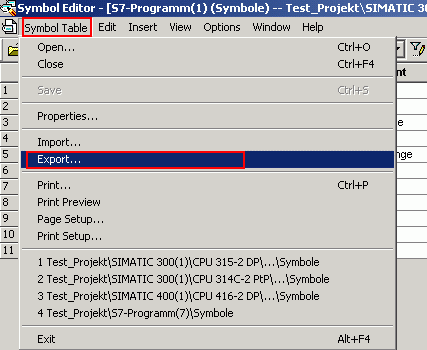 Import and export the Symbol Table for editing in Excel Import and export the Symbol Table for editing in Excel