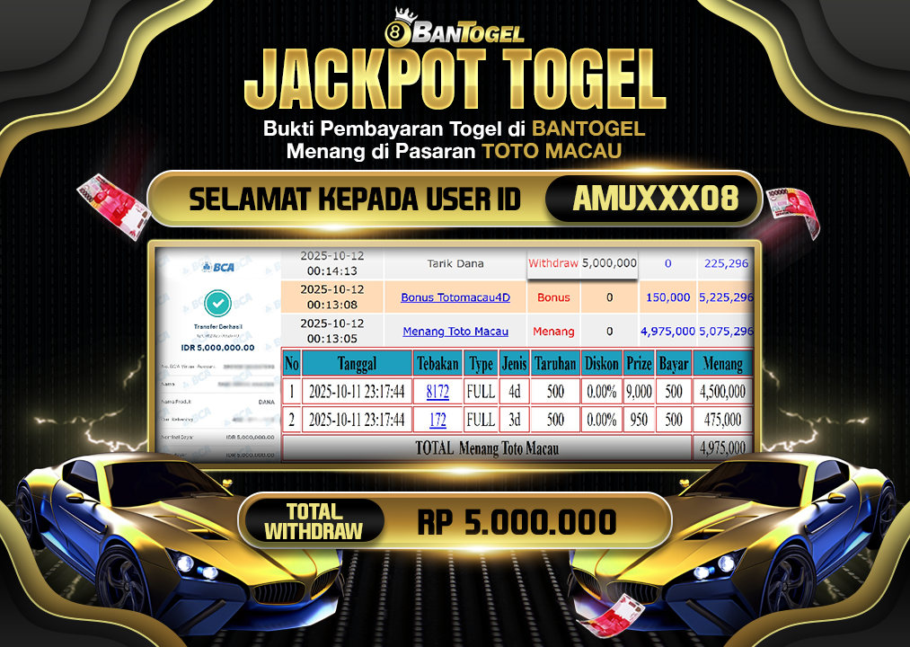 BUKTI JACKPOT LUNAS BANTOGEL