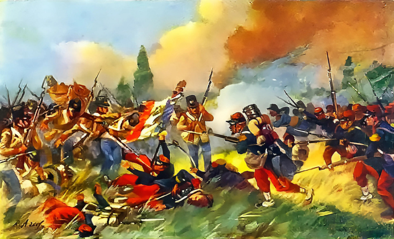 Franco austriaca Melegnano 1859 33e RI de ligne