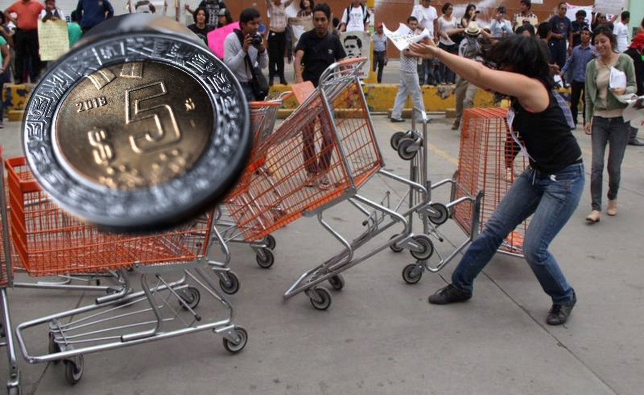 Supermercados rentan carritos en 5 pesos para evitar robos