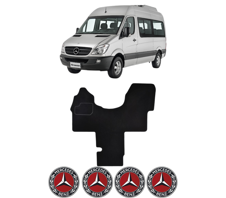Set Covorase Presuri MERCEDES-BENZ SPRINTER 3,5-t Bus (B906) din 2006-2018, Auto, Material Textil Mocheta, 4 Stickere auto cu MERCEDES-BENZ