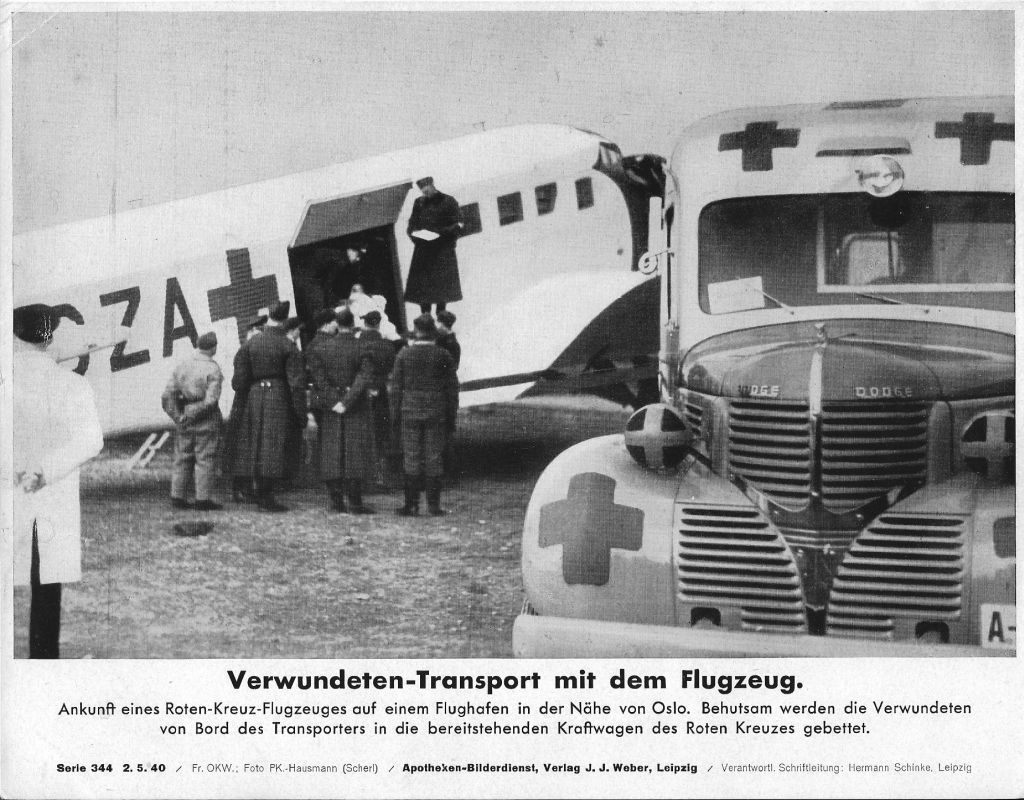 Verwundeten-Transport in der Nähe von Oslo